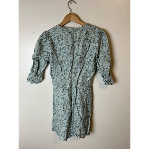 Reformation Simi Linen Mini Dress Green Floral - Picture 5 of 7